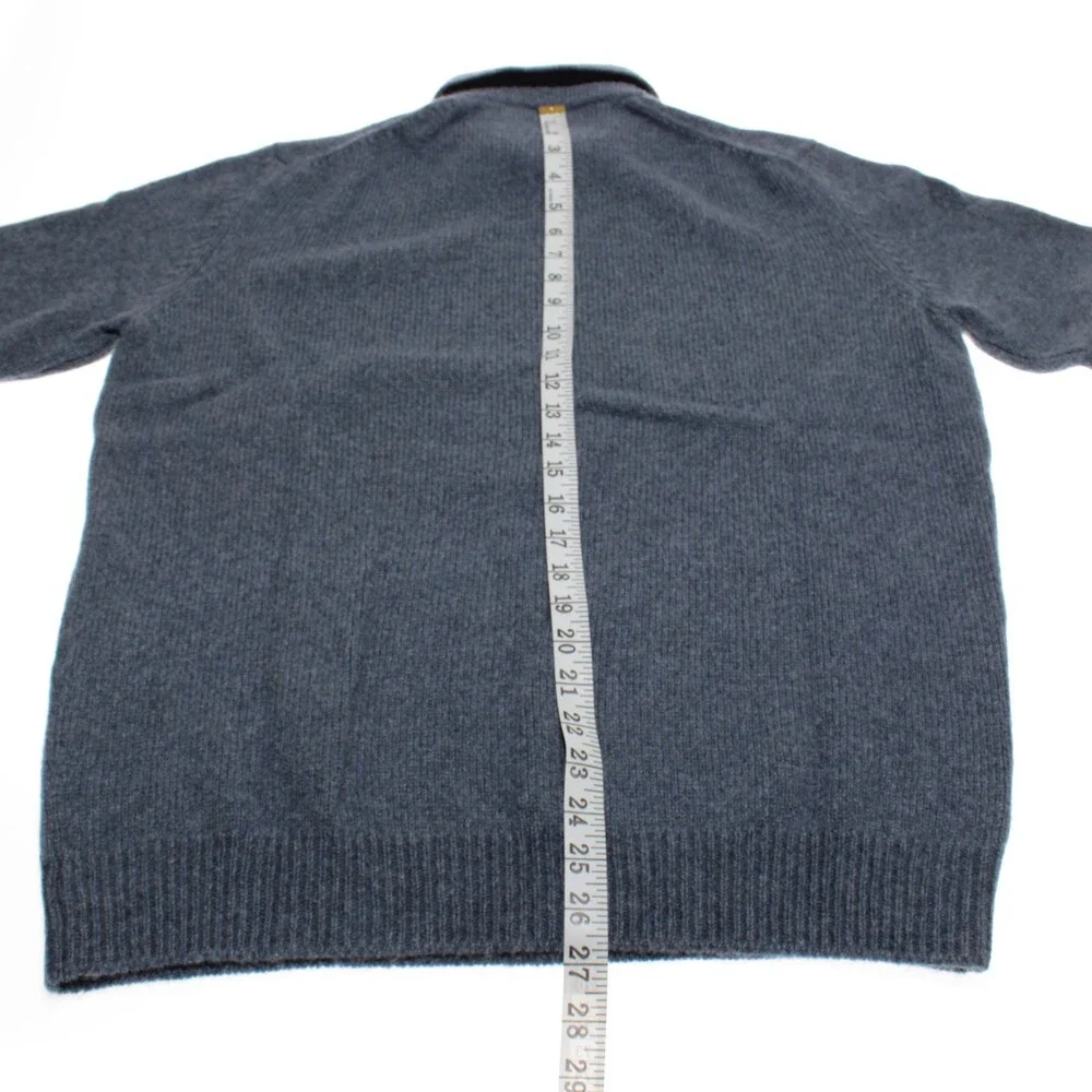 Luciano Barbera NWT Collared Knit Sweater Size 52 (US L) in Blue 100% Cashmere